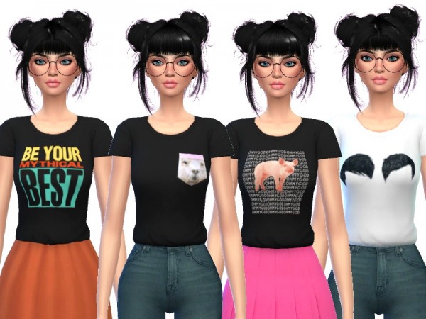  The Sims Resource: YouTuber Tee Shirts by Wicked Kittie