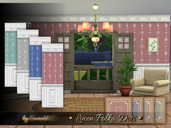  The Sims Resource: Linen Polka Dots by emerald