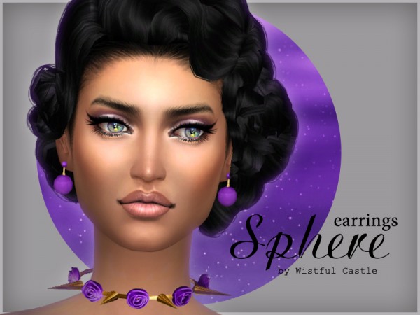  The Sims Resource: Sphere   earrings by WistfulCastle