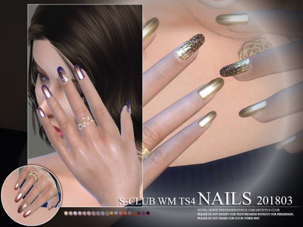  The Sims Resource: Nails 201803 by S Club