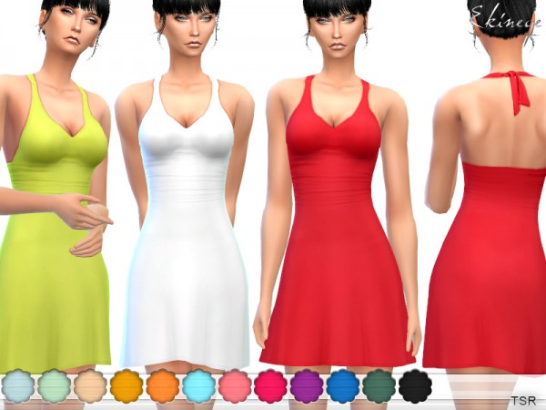  The Sims Resource: Halter Dress by ekinege