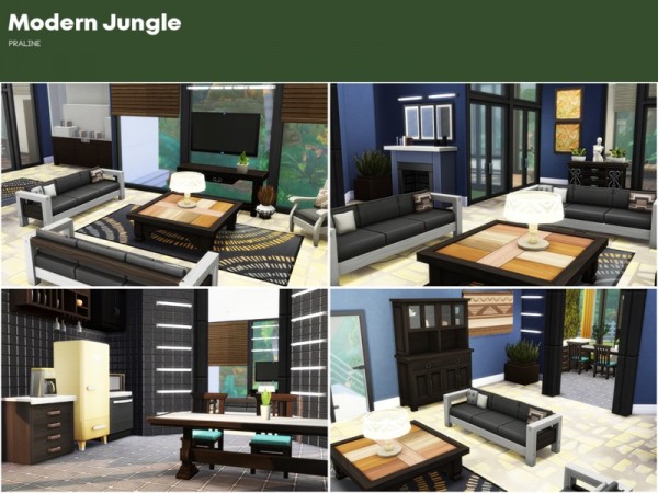  The Sims Resource: Modern Jungle house by Pralinesims