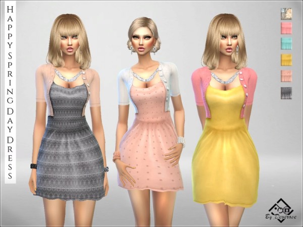 The Sims Resource: Happy Spring Day Dress by Devirose • Sims 4 Downloads
