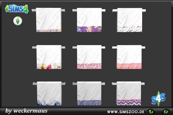 Blackys Sims 4 Zoo: Spring Towels by weckermaus