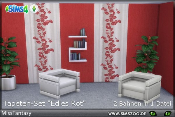  Blackys Sims 4 Zoo: Noble red walls by MissFantasy