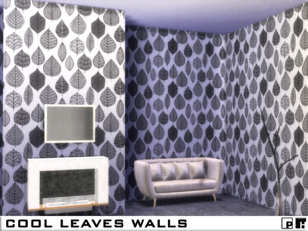  The Sims Resource: Cool Leaves Walls by Pinkfizzzzz