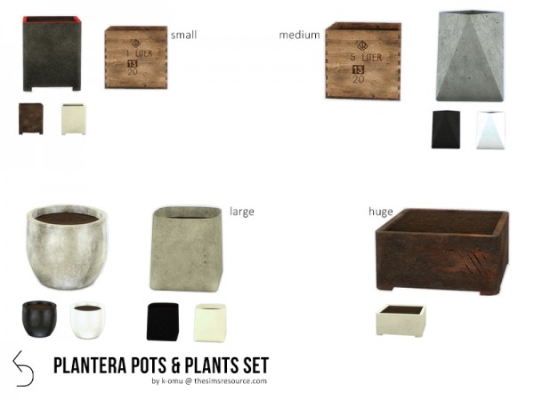  The Sims Resource: Plantera Pot Set by k omu