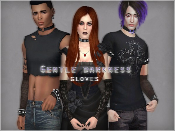  The Sims Resource: Gentle darkness   gloves by WistfulCastle