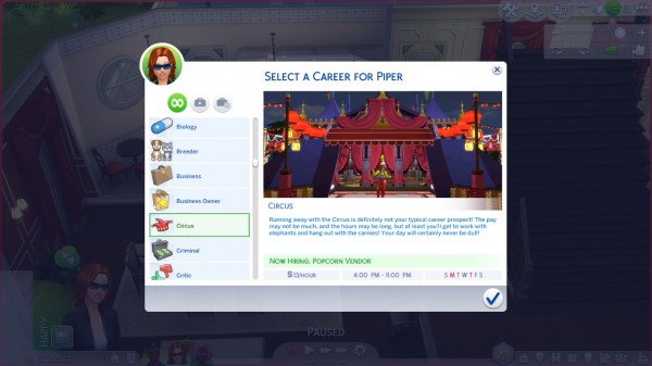  Mod The Sims: Circus Career by GoBananas