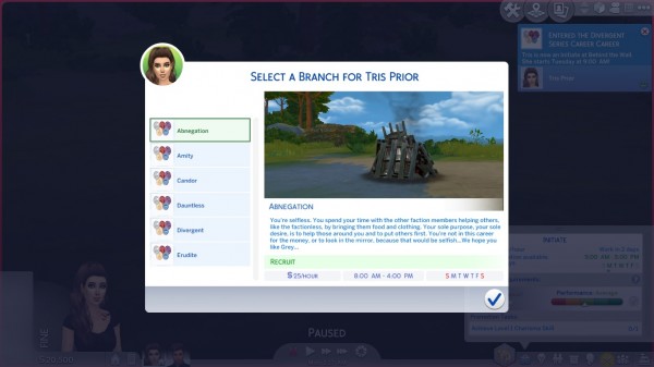  Mod The Sims: Divergent Series Career by DiamondVixen96