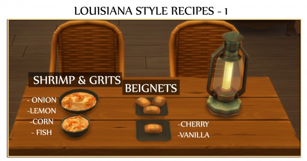  Mod The Sims: Louisiana Style Recipes I   Beignets and Shrimp Grits by icemunmun