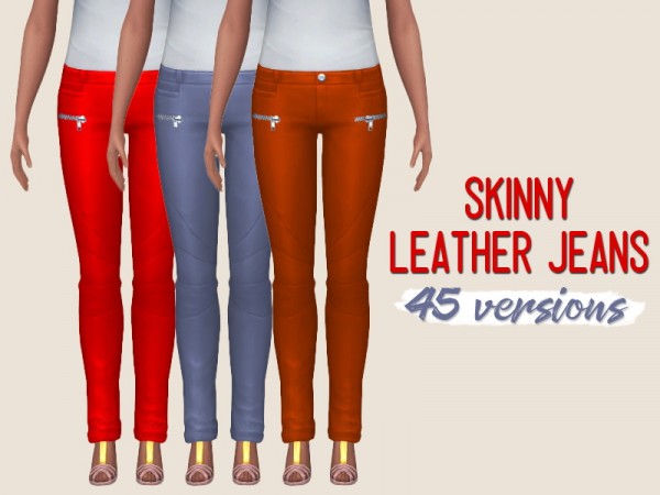  Simsworkshop: Skinny Leather Jeans by midnightskysims