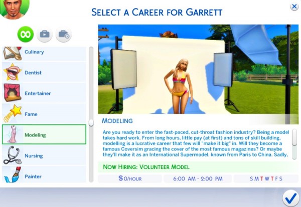  Mod The Sims: Modeling Career by KPC0528