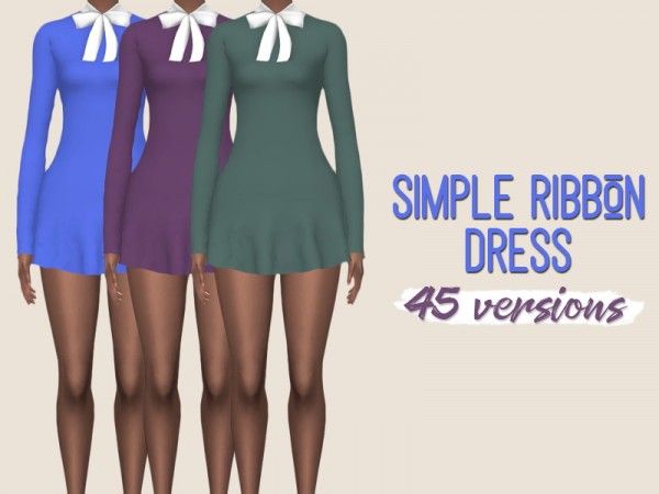  Simsworkshop: Simple Ribbon Dress by midnightskysims
