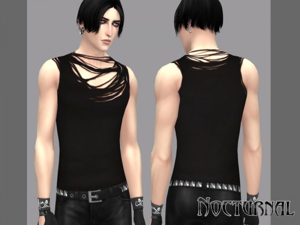  The Sims Resource: Nocturnal   ripped t shirt by WistfulCastle