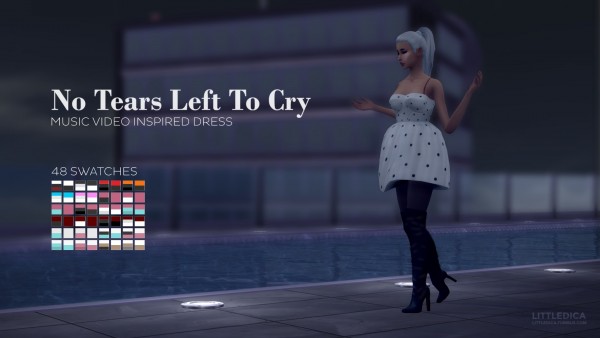  Mod The Sims: Ariana Grandes No Tears Left To Cry Outfit Inspired Dress by littledica