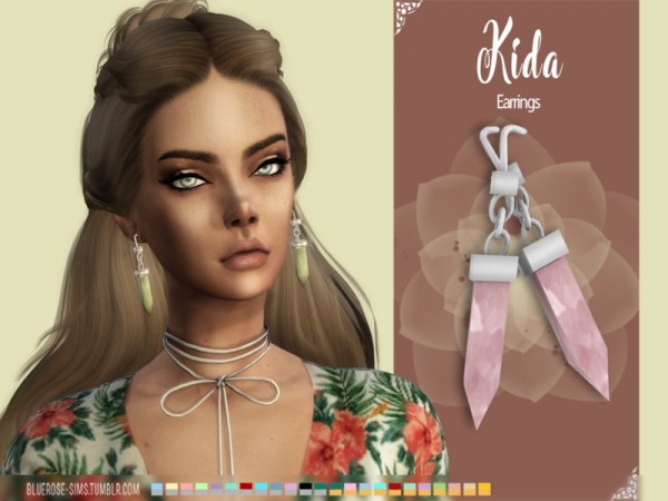  The Sims Resource: Kida earrings by BlueRose sims