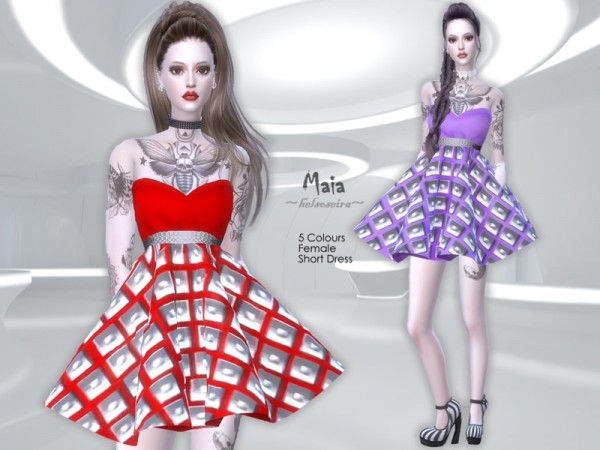  The Sims Resource: MAIA   Short Dress by Helsoseira