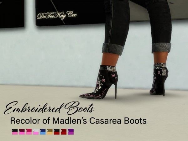  The Sims Resource: Embroidered Boots by drteekaycee