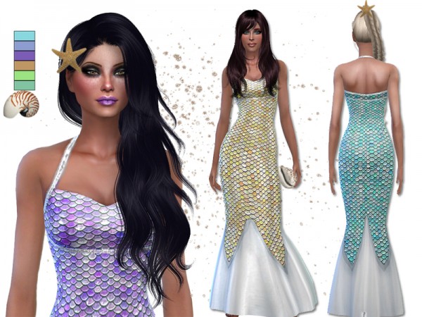  The Sims Resource: Mermaid dress by Simalicious