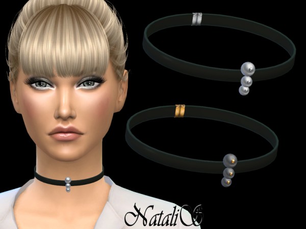  The Sims Resource: Triple pearl choker by NataliS