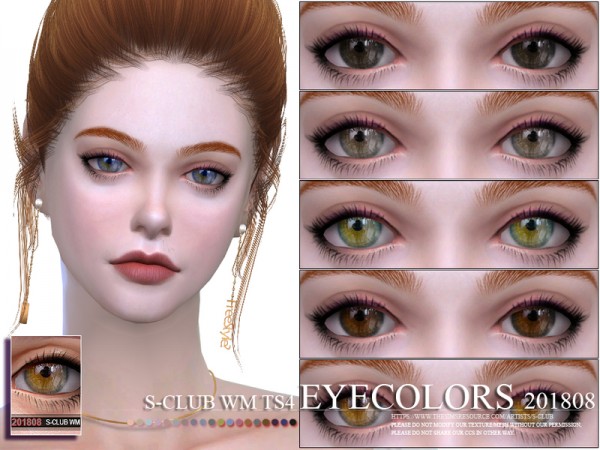  The Sims Resource: Eyecolors 201808 by S Club