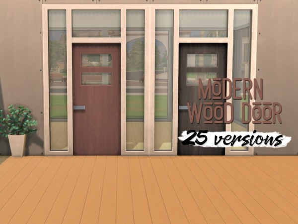  Simsworkshop: Modern Wood Door by midnightskysims