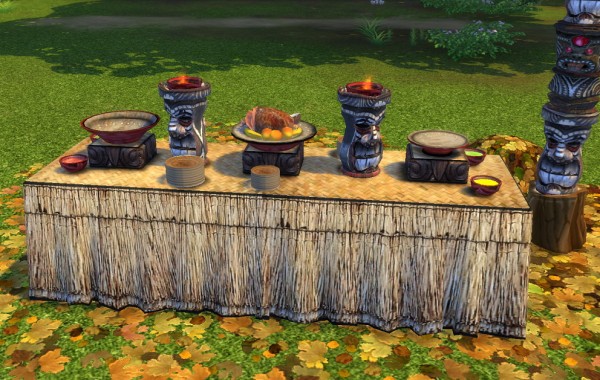  Simsworkshop: Castaway Stories Buffet Table by BigUglyHag