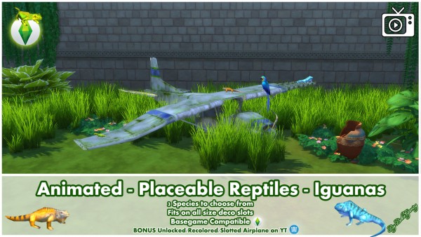  Mod The Sims: Animated   Placeable Reptiles   Iguanas by Bakie