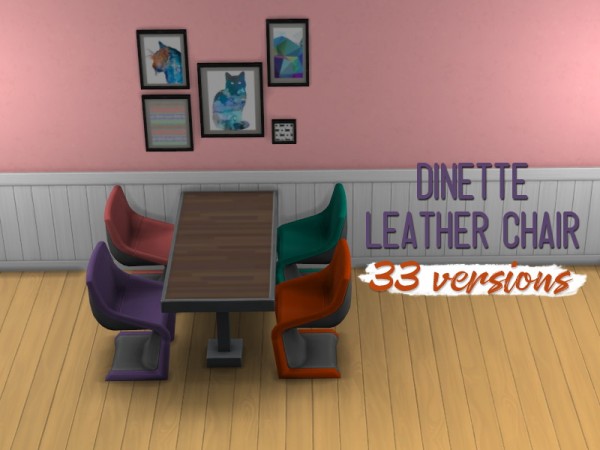  Simsworkshop: Dinette Leather Chair by midnightskysims