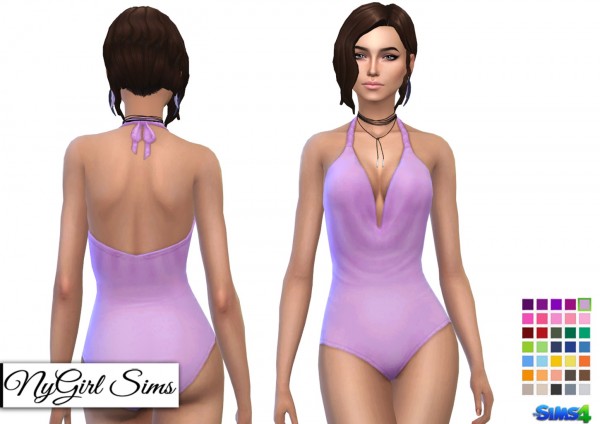  NY Girl Sims: Draped V Neck Swimsuit