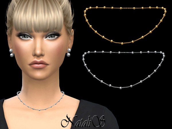  The Sims Resource: Multy beads station short necklace by NataliS