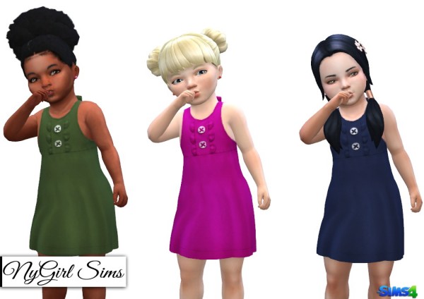  NY Girl Sims: Bowed Halter Dress with Buttons