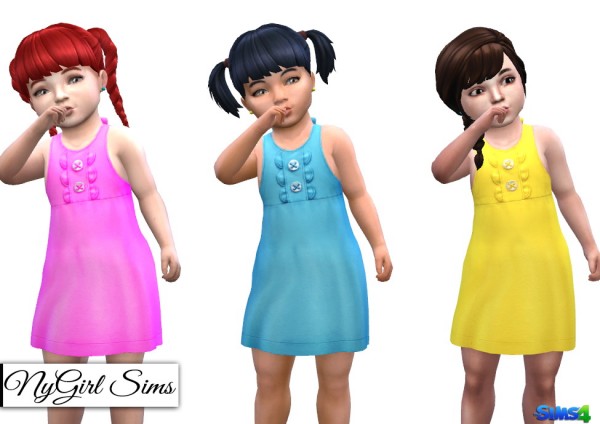  NY Girl Sims: Bowed Halter Dress with Buttons