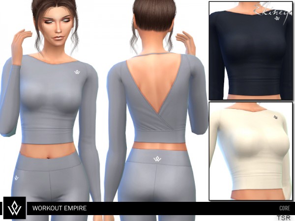  The Sims Resource: Workout Empire Core Longsleeve V Back Top by ekinege