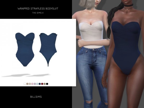  The Sims Resource: Wrapped Strapless Bodysuit by Bill Sims