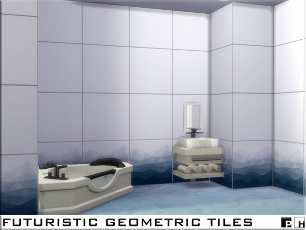  The Sims Resource: Futuristic Geometric Tiles by Pinkfizzzzz