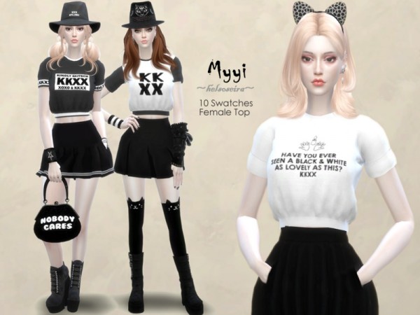  The Sims Resource: MYYI   Crop Top by Helsoseira