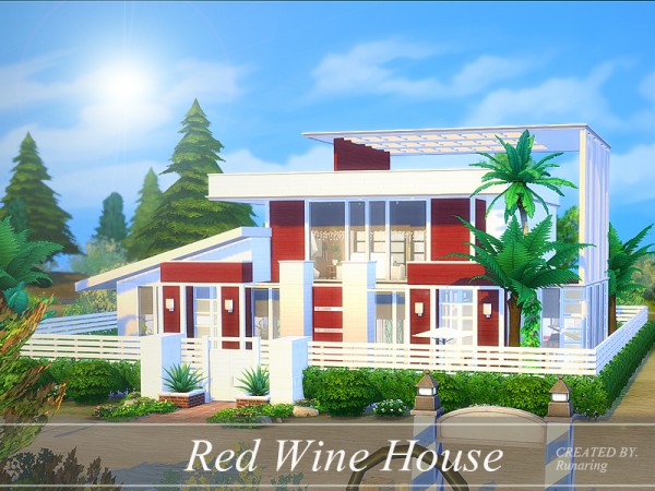  The Sims Resource: Red Wine House No cc by Runaring