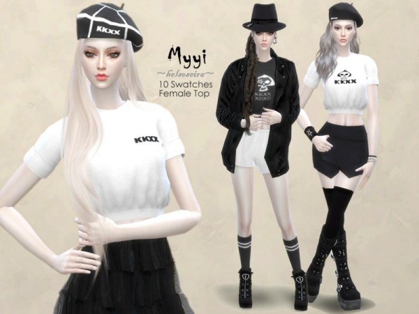  The Sims Resource: MYYI   Crop Top by Helsoseira