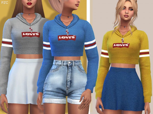  The Sims Resource: Sporty and Everyday Hoodie by Pinkzombiecupcakes
