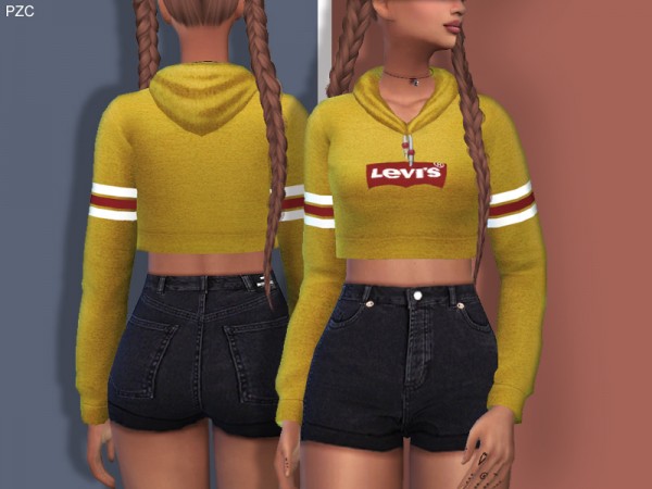  The Sims Resource: Sporty and Everyday Hoodie by Pinkzombiecupcakes