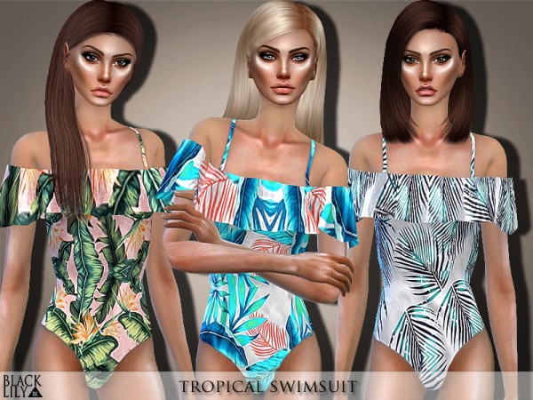  The Sims Resource: Tropical Swimsuit by Black Lily