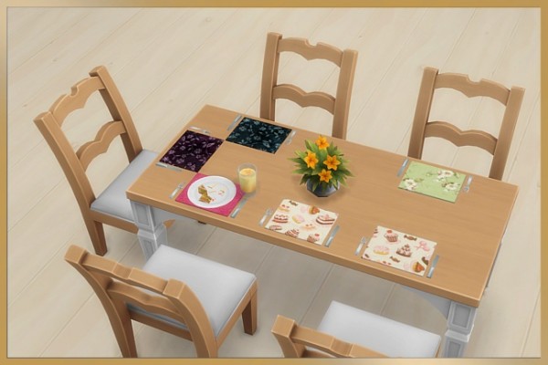  Blackys Sims 4 Zoo: Placemat with cutlery