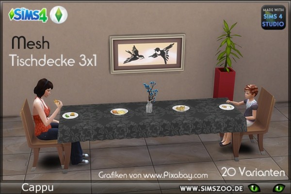  Blackys Sims 4 Zoo: Tablecloth 3x1 by Cappu