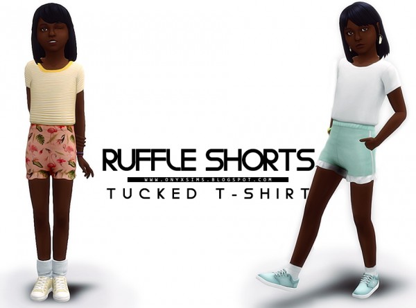  Onyx Sims: Ruffle Shorts and Tucked T