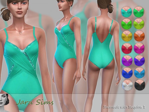  The Sims Resource: Swimsuit with Sequins 1 by Jaru Sims