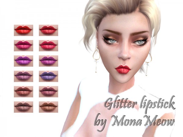  The Sims Resource: Glitter lipstick by MonaMeow