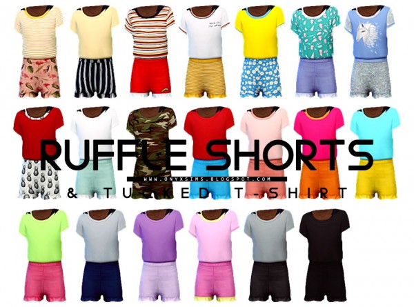  Onyx Sims: Ruffle Shorts and Tucked T