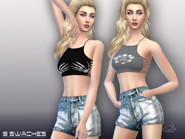  The Sims Resource: Crop Tami Top by carvin captoor